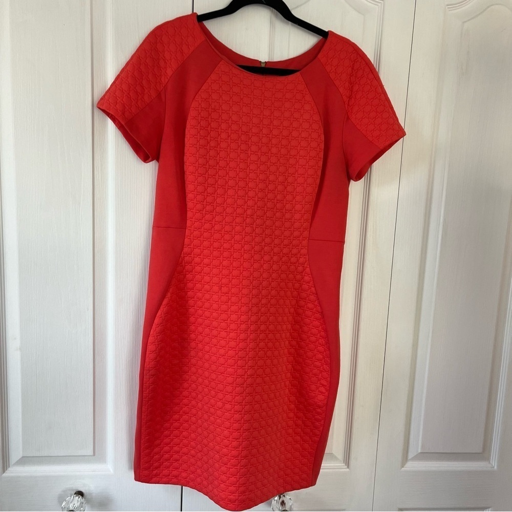 Sharagano orange coral sheath dress. Size 12 - Picture 2 of 6